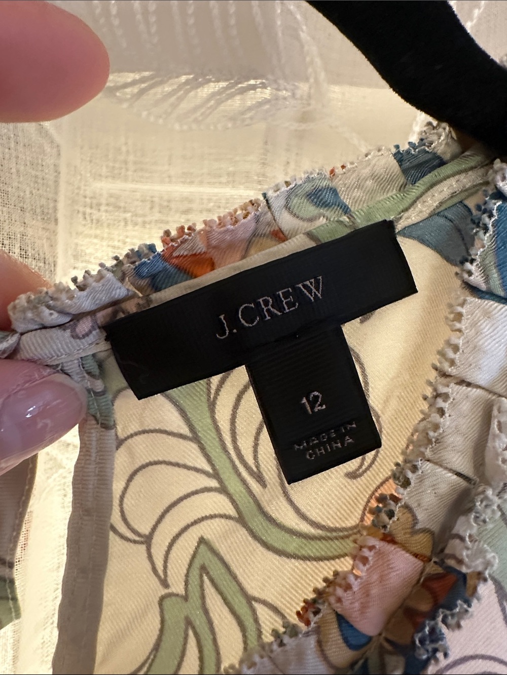 J. Crew silk Floral Ruffle-Trim Camisole in Orange, Blue & Green - Picture 2 of 6